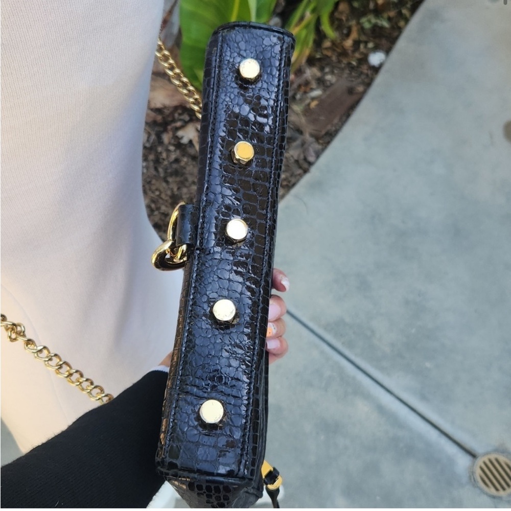 Rebecca Minkoff MAC Black Crocodile-Embossed Leather Bag - Picture 2 of 12